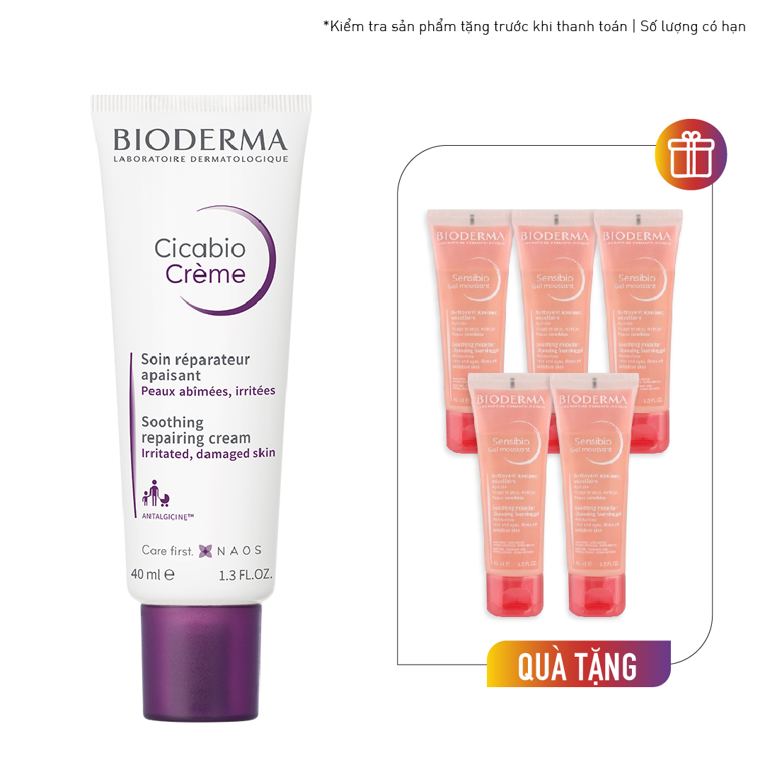 Kem Dưỡng Làm Dịu Và Phục Hồi Cho Da Tổn Thương Bioderma Cicabio Creme 40Ml