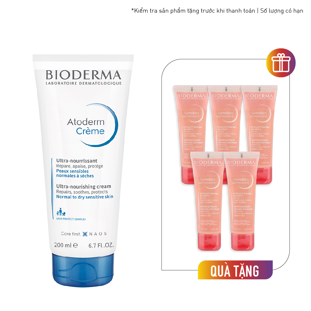 Kem Dưỡng Ẩm Cho Da Thường Và Da Khô Nhạy Cảm Bioderma Atoderm Creme 200Ml