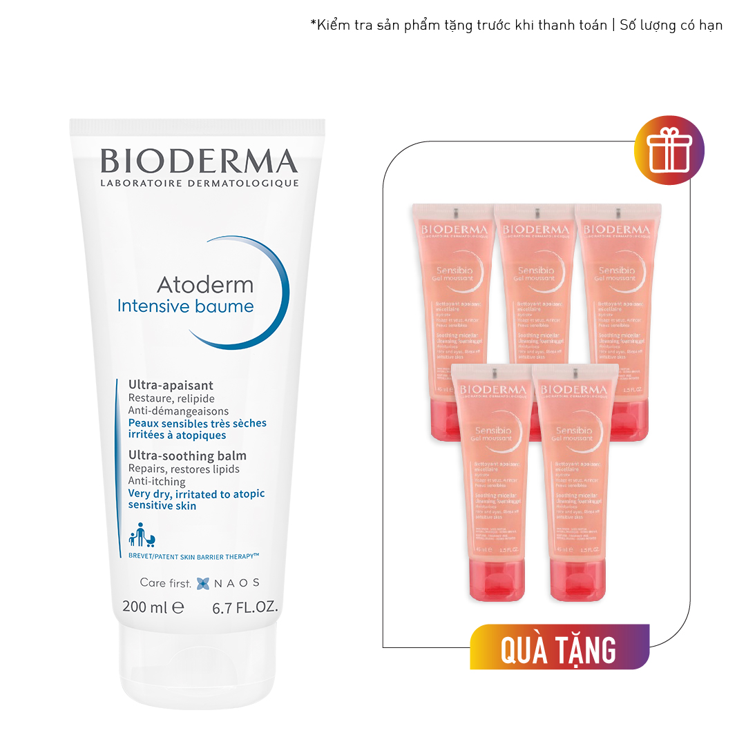 Kem Dưỡng Ẩm Chuyên Sâu Cho Da Rất Khô Và Viêm Da Cơ Địa Bioderma Atoderm Intensive Baume 200Ml