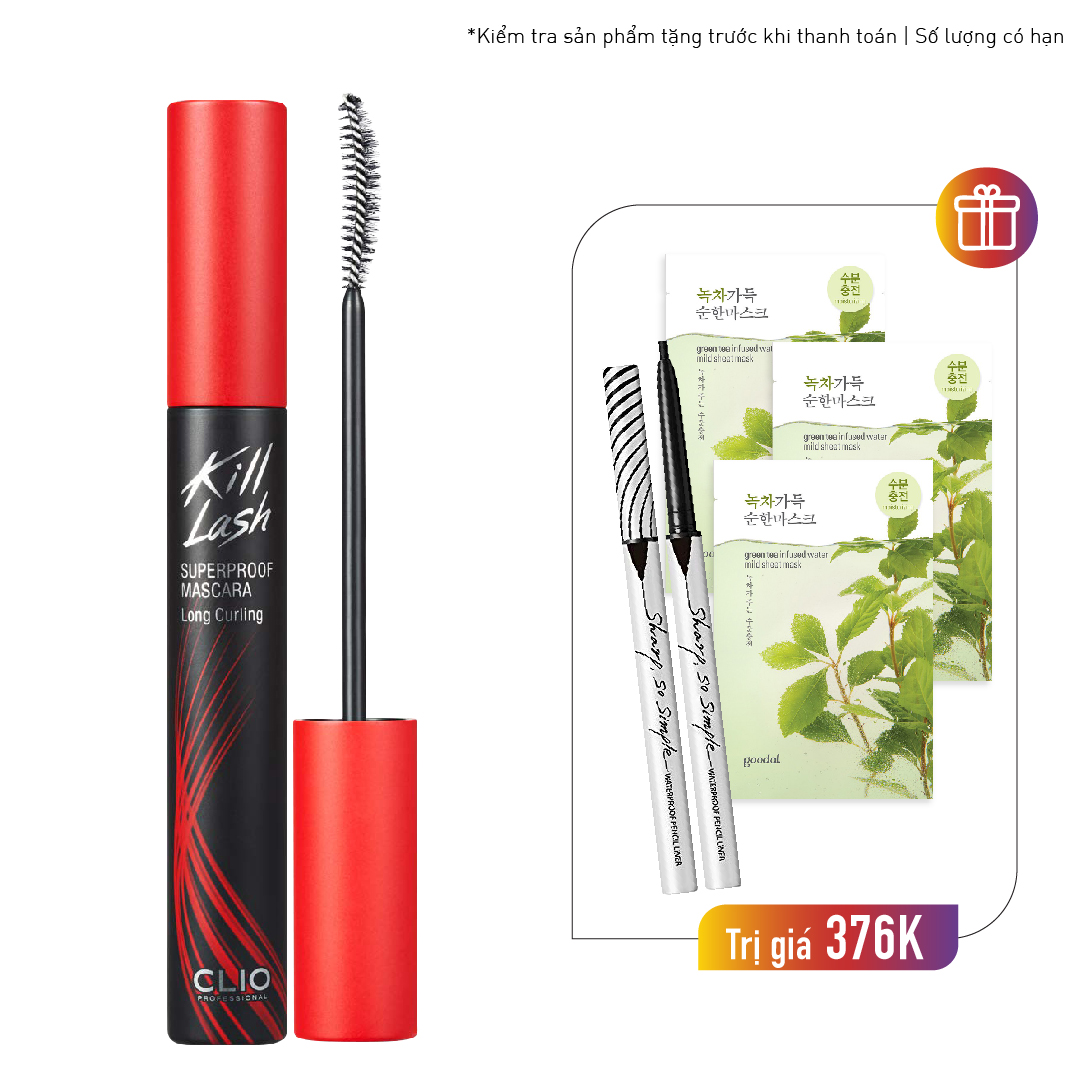 Mascara Làm Cong Mi, Chống Trôi Clio Kill Lash Superproof Mascara 7G