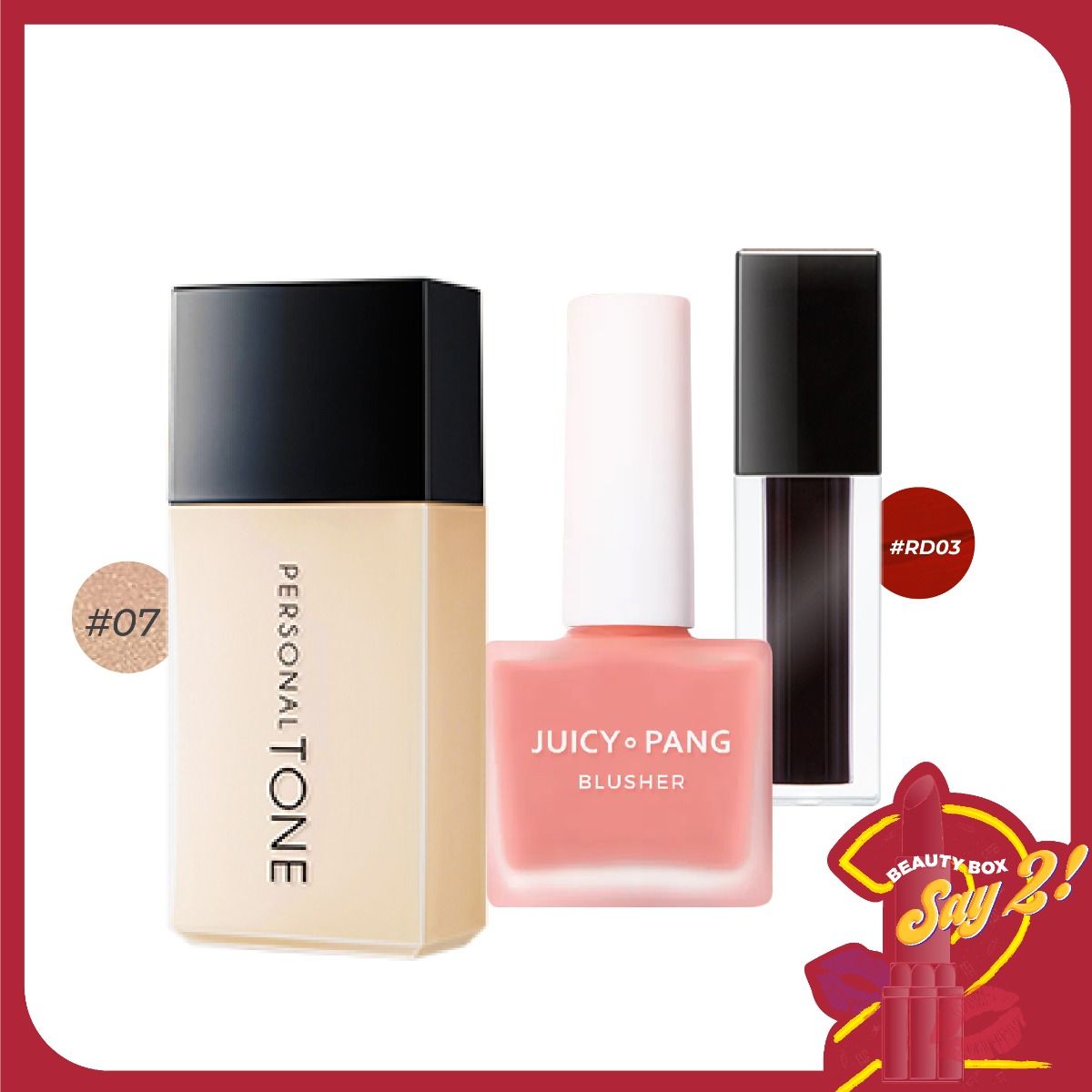 Combo Trang Điểm A'pieu Hiệu Ứng Óng Mượt (Kem Nền - Má Hồng Nước - Son Tint)