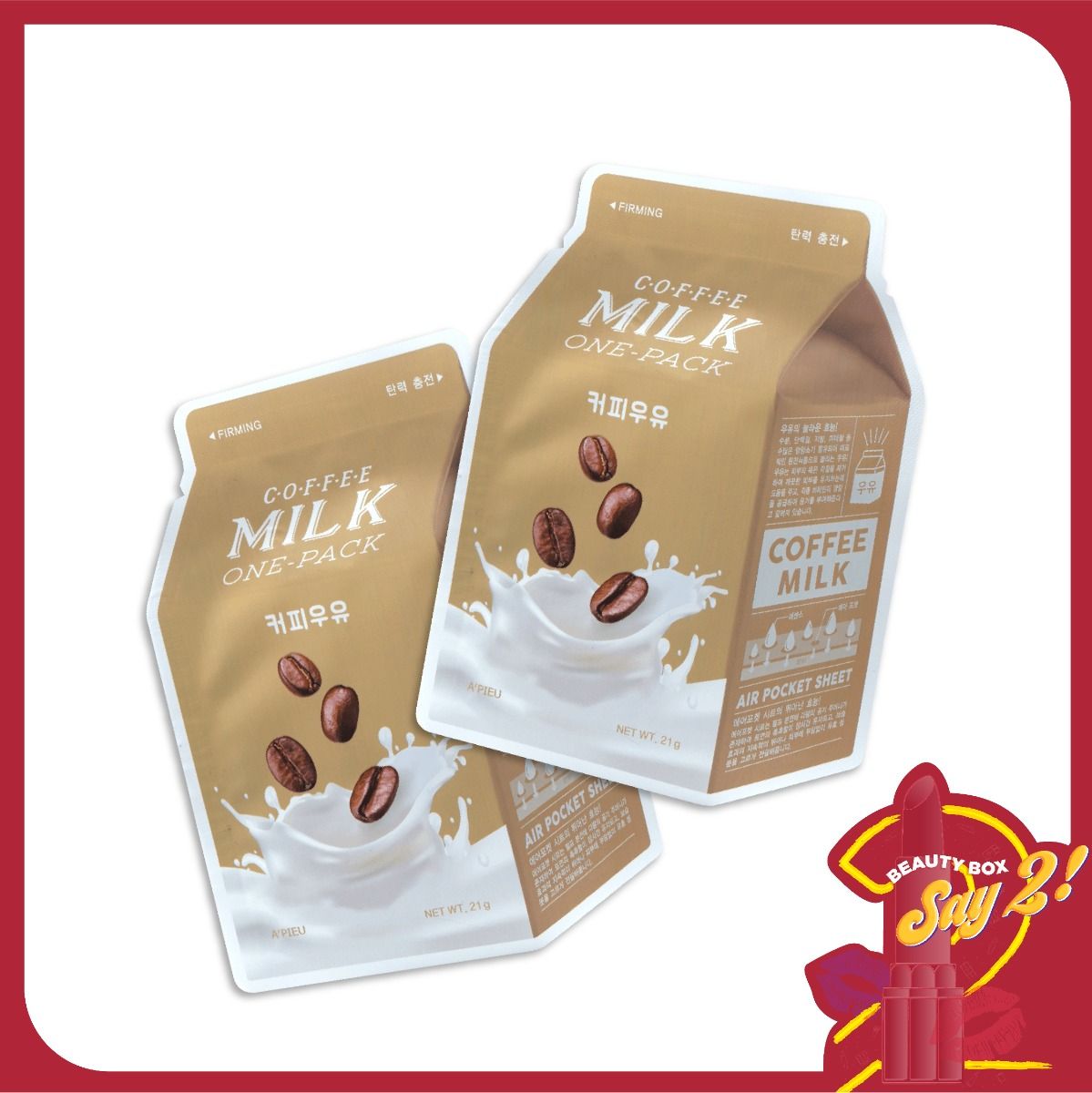 Combo 2 Mặt Nạ Giấy Chống Lão Hóa Da A'pieu Coffee Milk One - Pack