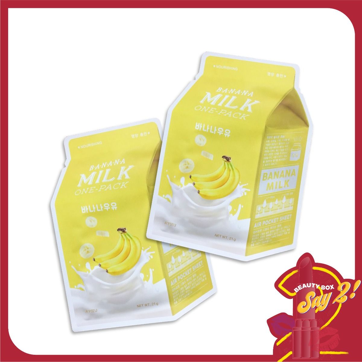 Combo 2 Mặt Nạ Giấy Nuôi Dưỡng Da Sáng Khỏe A'pieu Banana Milk One - Pack