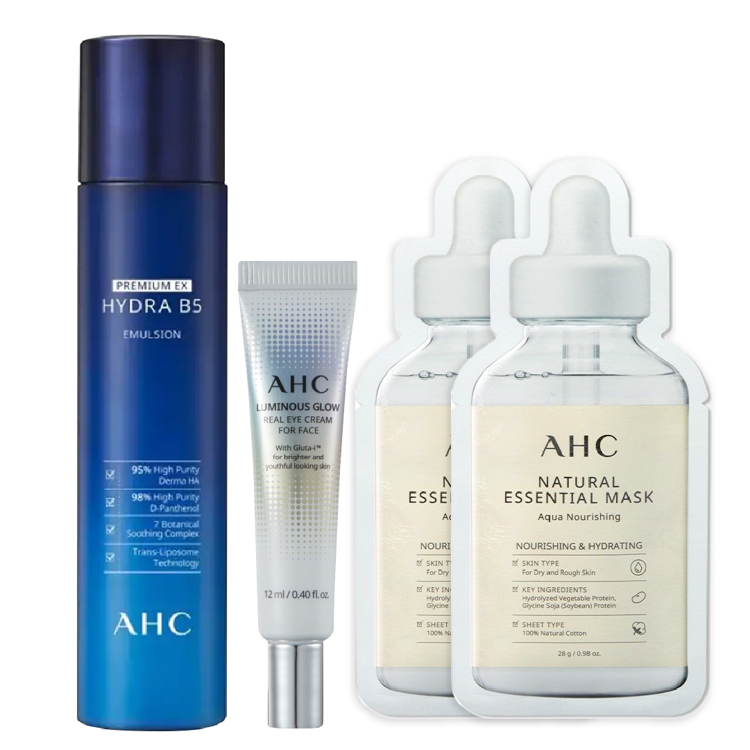 Combo Sữa Dưỡng Cấp Ẩm Ahc Premium Ex Hydra B5 Emulsion 140Ml
