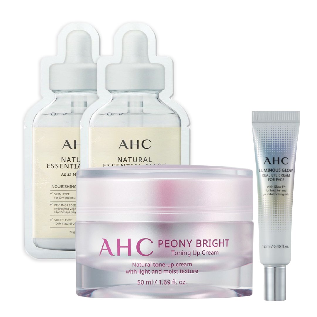 Combo Kem Dưỡng Làm Sáng Da Ahc Peony Bright Toning Up Cream 50Ml