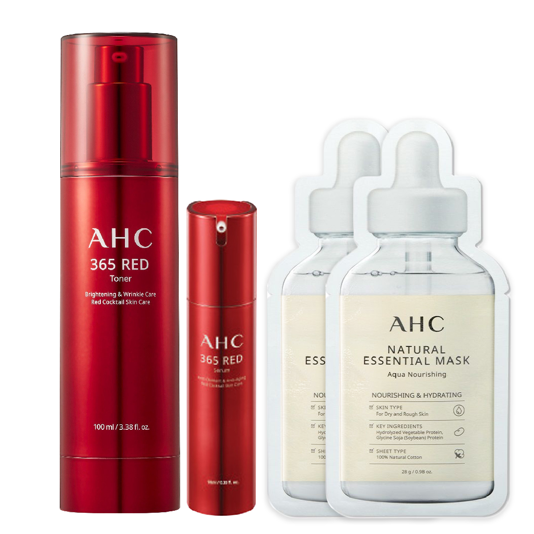 Combo Nước Cân Bằng Chống Lão Hóa Làm Sáng Da Ahc 365 Red Toner 100Ml