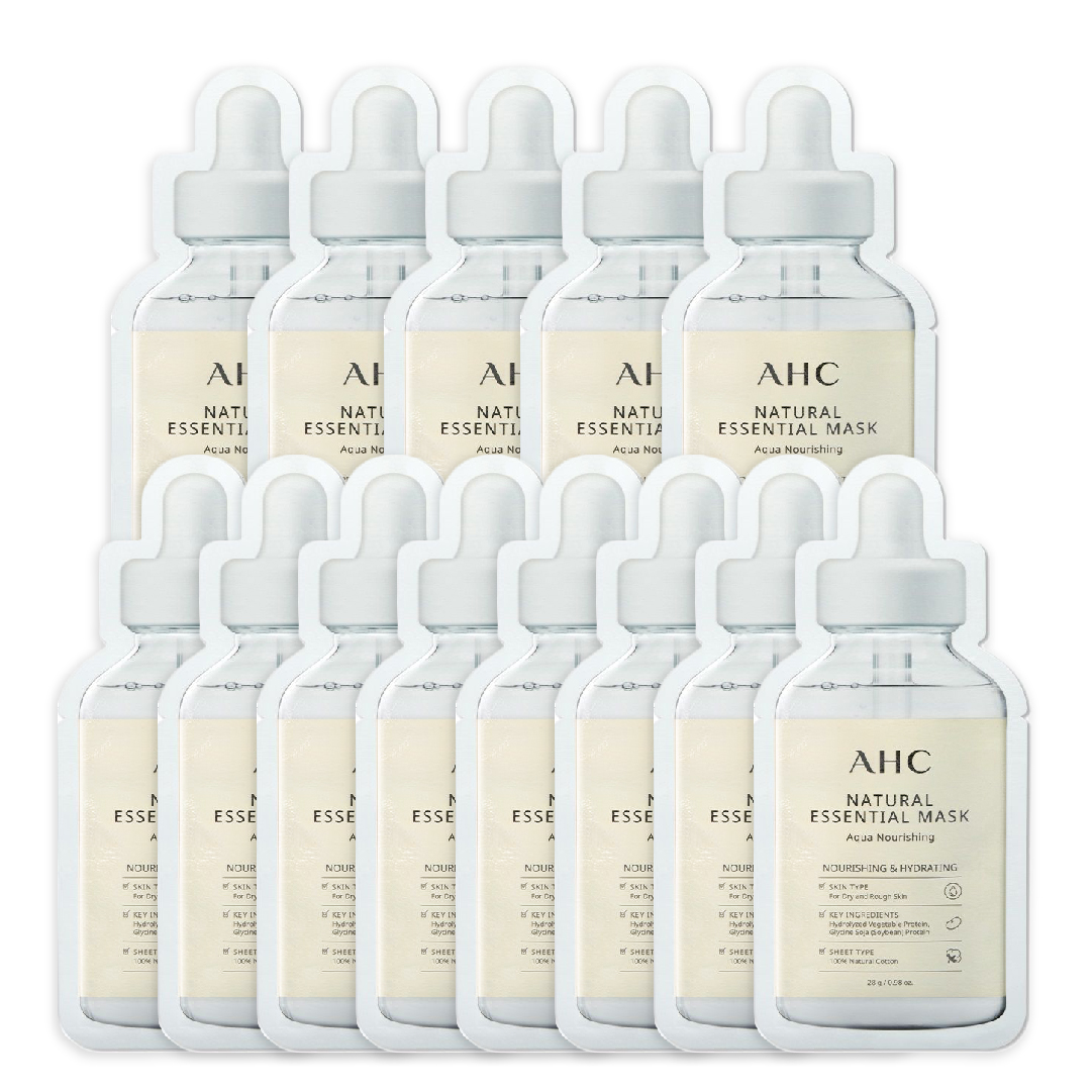 Combo Mặt Nạ Giấy Làm Mềm Da Ahc Natural Essential Mask Aqua Nourishing 28G