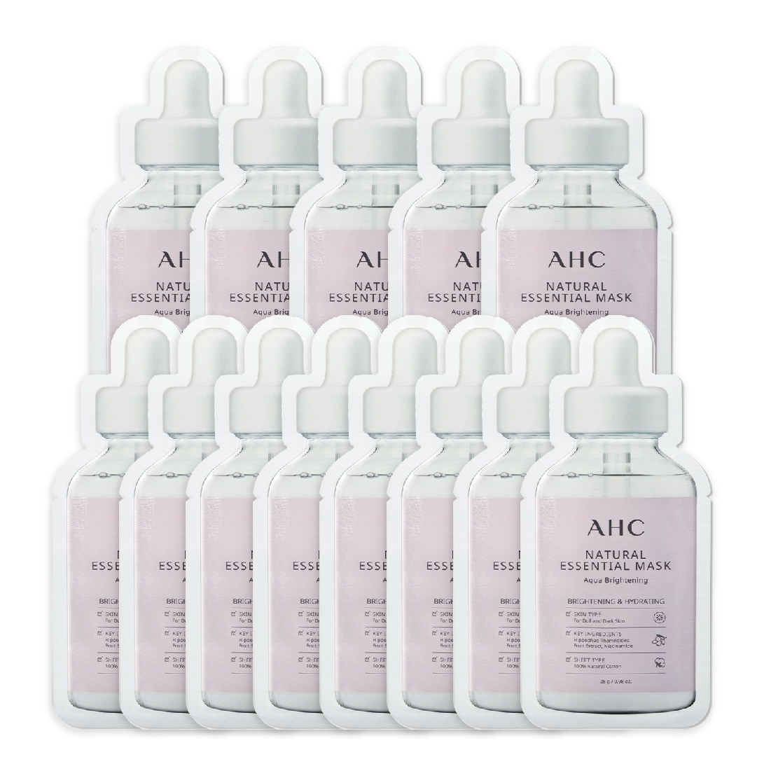 Combo Mặt Nạ Giấy Làm Sáng Da Ahc Natural Essential Mask Aqua Brightening 28G