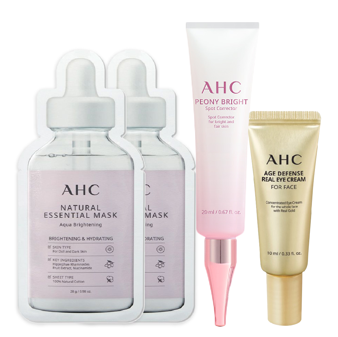 Combo Tinh Chất Dưỡng Làm Sáng Da Ahc Peony Bright Spot Corrector 20Ml (Tặng Kem Mắt Ahc Age Defense 10Ml + Mặt Nạ Ahc Natural Essential)