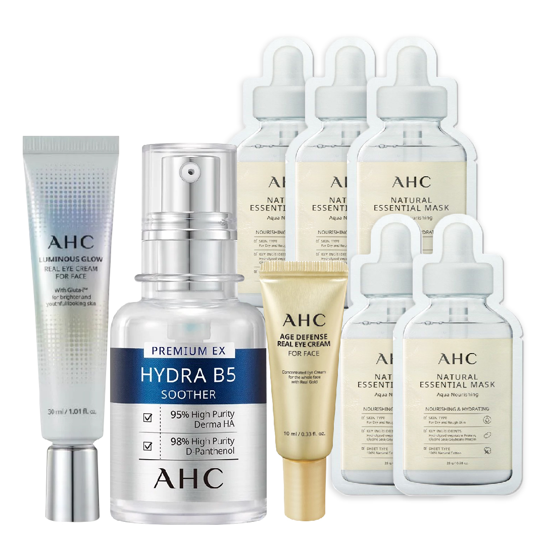 Combo Tinh Chất Cấp Nước Ahc Premium Ex Hydra B5 Và Kem Dưỡng Mắt Ahc Luminous Glow (Tặng Kem Mắt Ahc Age Defense 10Ml + Mặt Nạ Ahc Natural Essential)