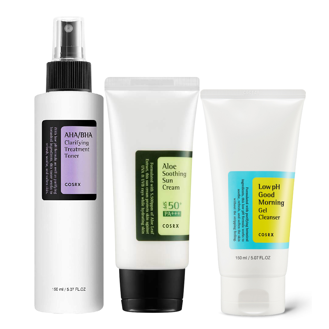 Combo Chống Nắng Và Chăm Sóc Da Ẩm Mượt Cosrx Aha/Bha Clarifying Treatment Toner