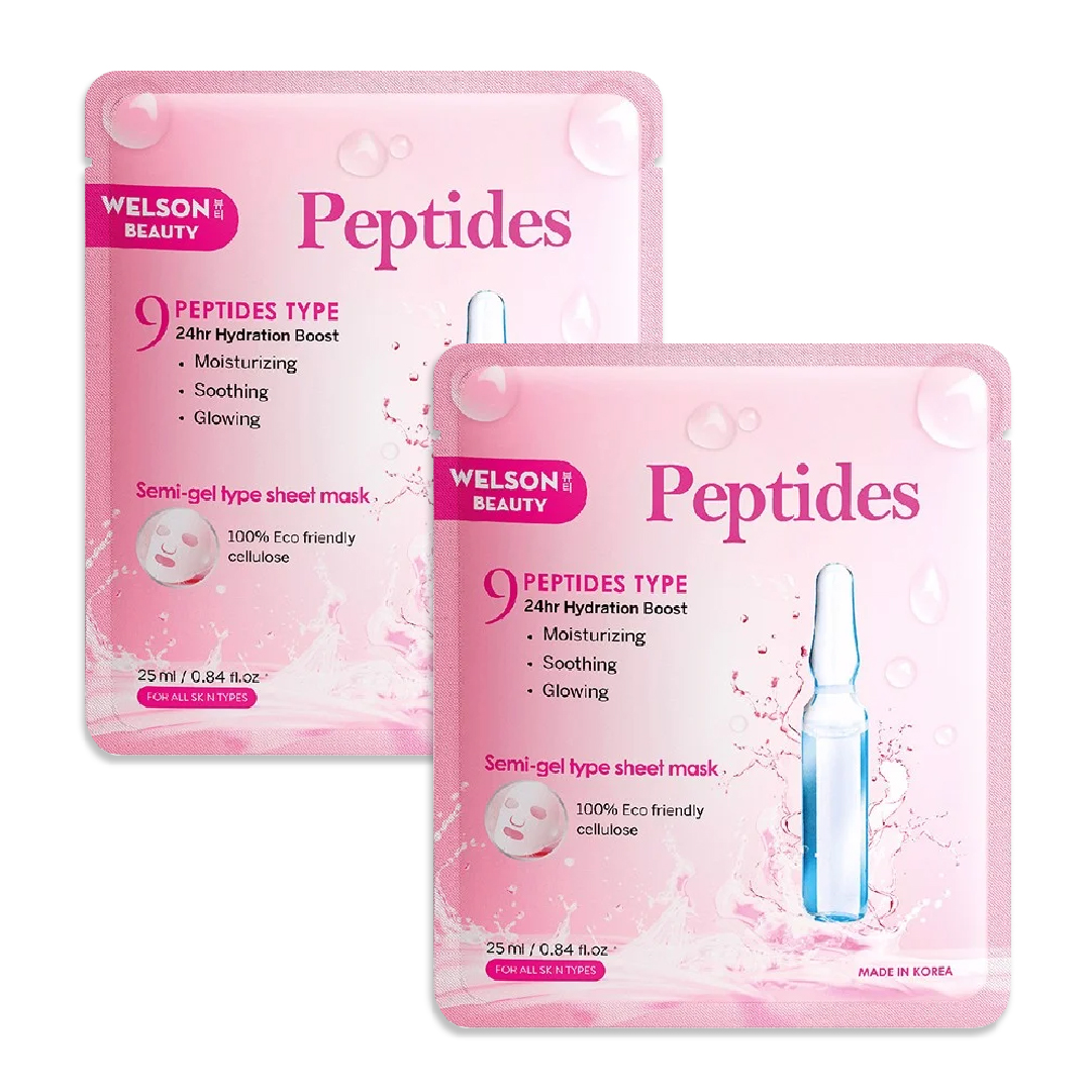 Set 02 Mặt Nạ Cấp Ẩm 24H Trẻ Hóa Da Welson Beauty Peptides Moisturising 25Ml
