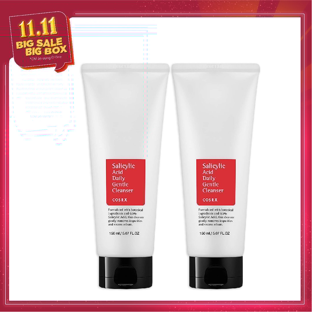 Combo 02 Sữa Rửa Mặt Dành Cho Da Mụn Cosrx Salicylic Acid Daily Gentle Cleanser 150Ml