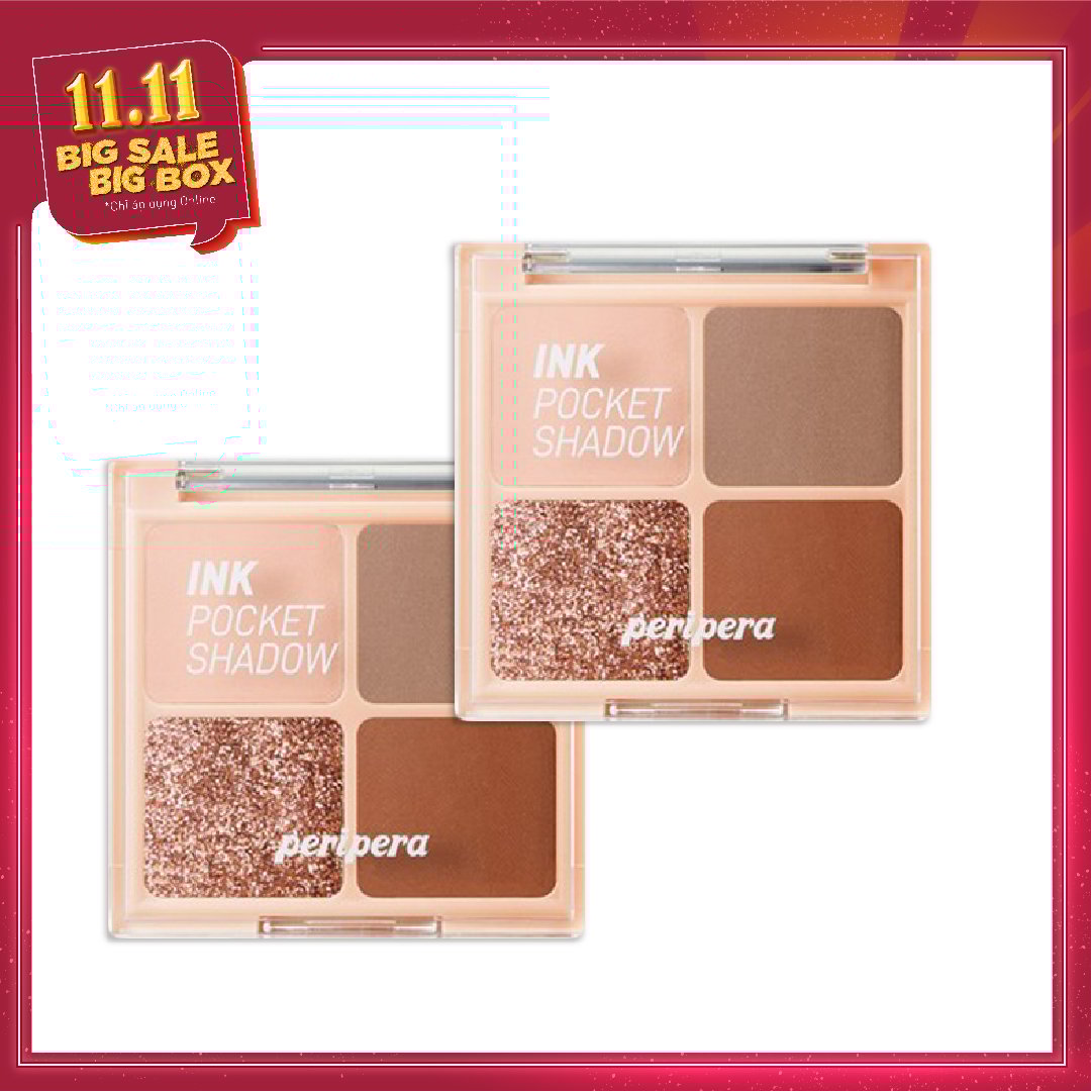 Combo 02 Bảng Phấn Mắt Nhũ Peripera Ink Pocket Shadow Palette - 003 Brown Filter 360