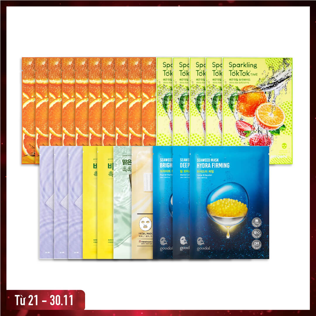 Combo 25 Mặt Nạ Dưỡng Ẩm, Làm Sáng Da Goodal - Peripera - Dermatory