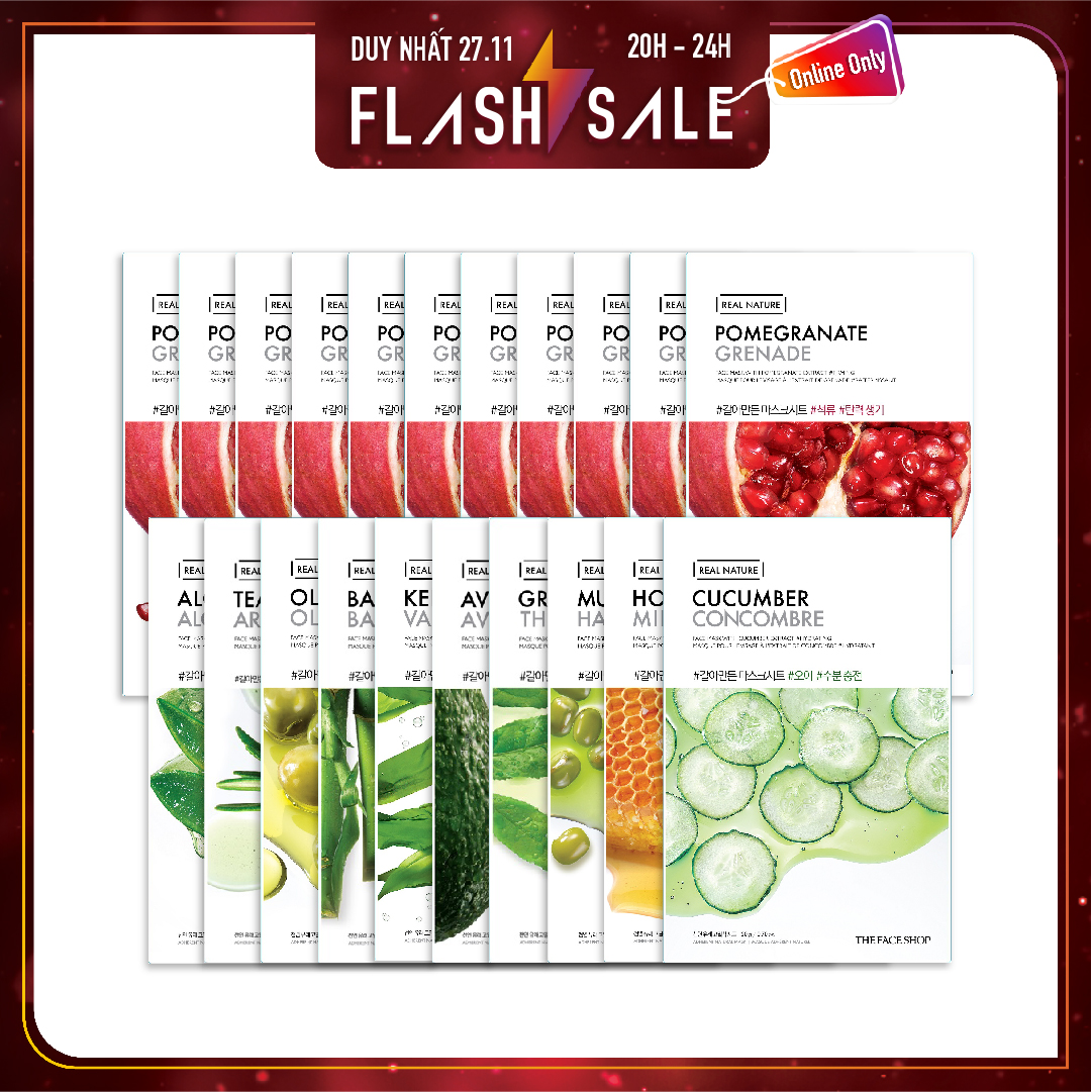 Combo 21 Mặt Nạ Cấp Nước, Dưỡng Da Ẩm Mượt Thefaceshop Real Nature #1