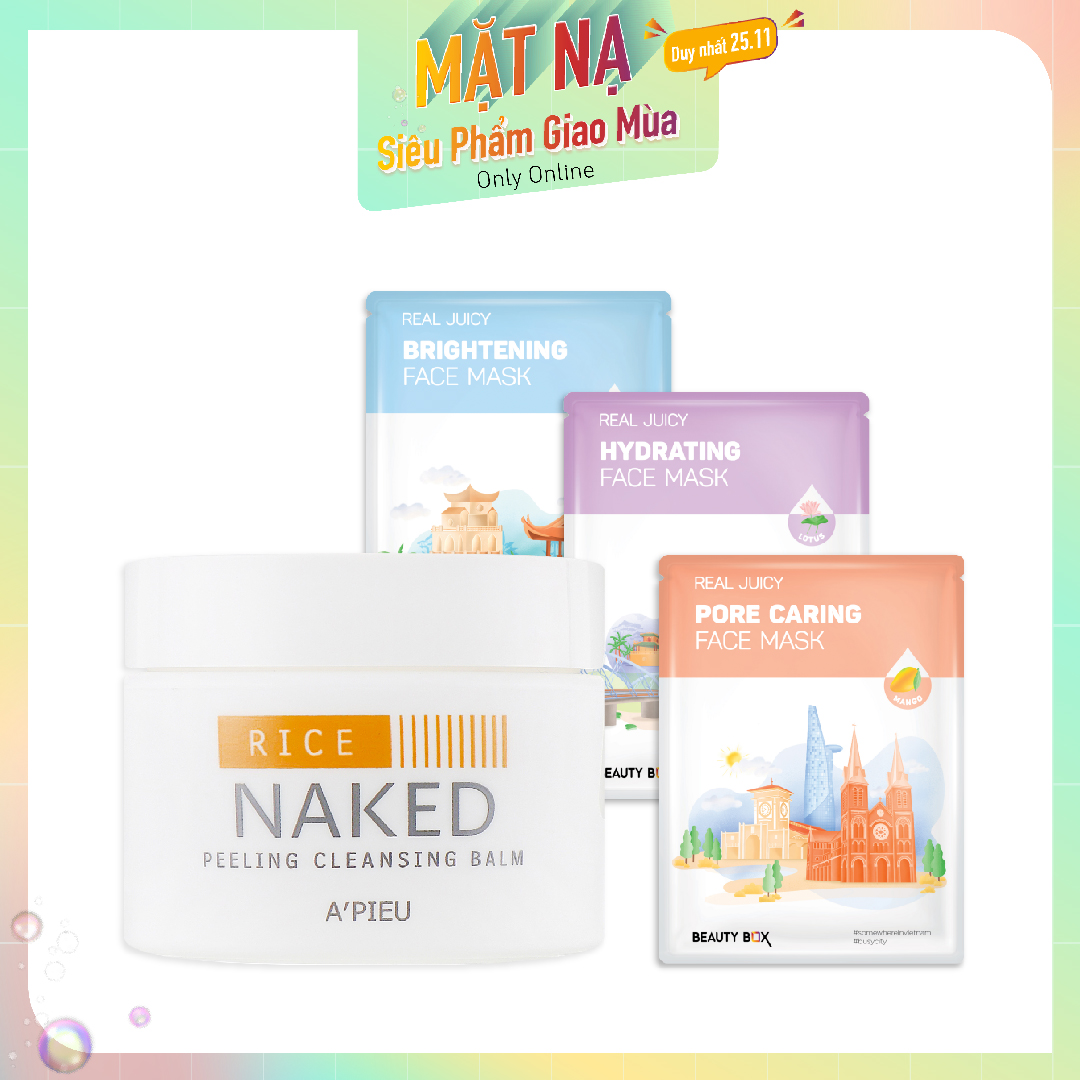 Combo Mặt Nạ & Sáp Tẩy Trang A'pieu Naked Peeling Cleansing Balm