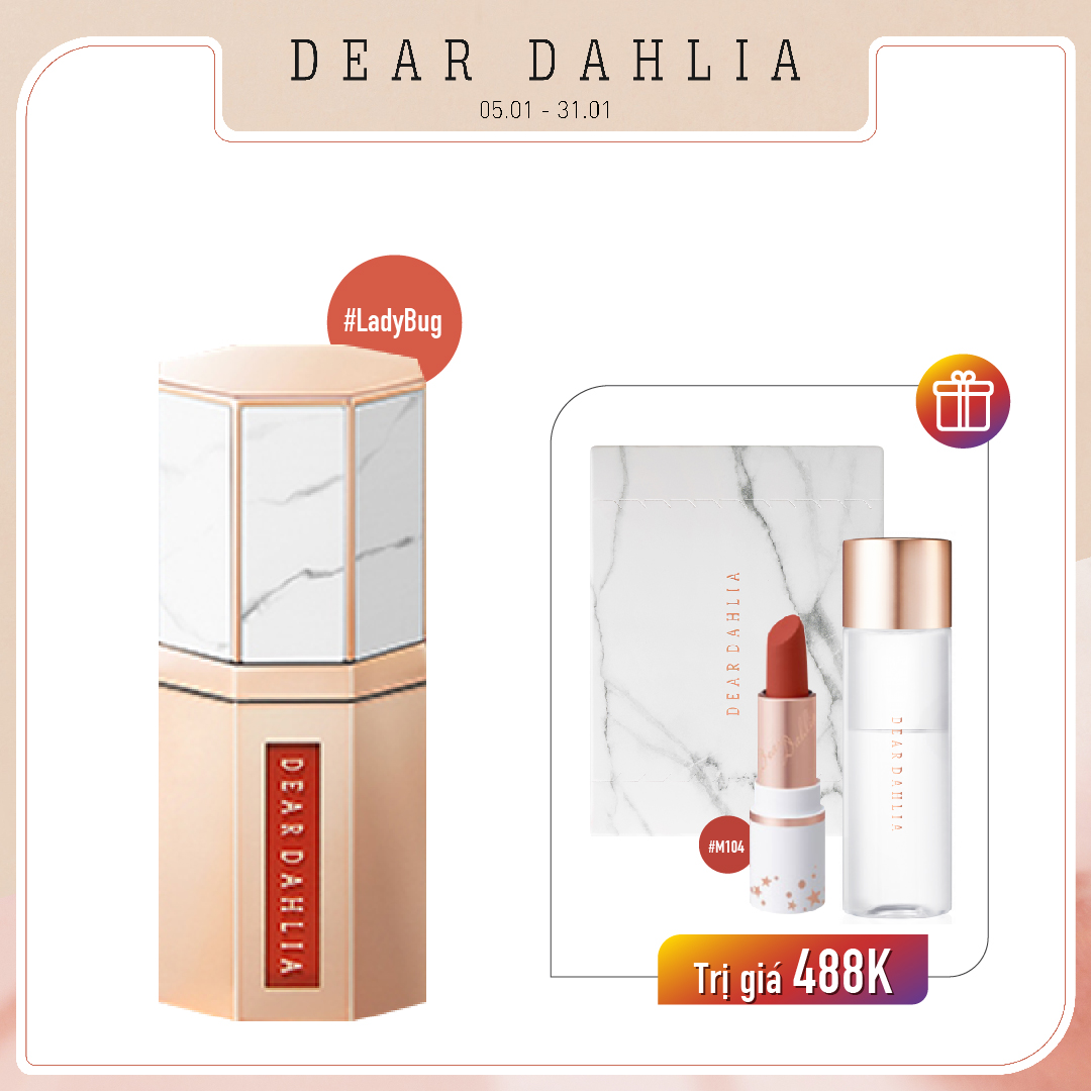 Combo Son Kem Hiệu Ứng Nhung Mịn Dear Dahlia Paradise Dream Velvet Lip Mousse Ladybug (4Pc)