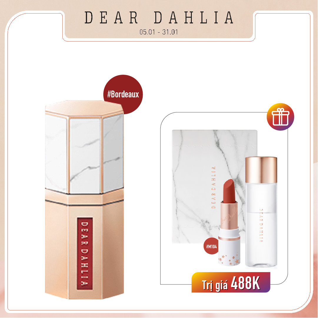 Combo Son Kem Hiệu Ứng Nhung Mịn Dear Dahlia Paradise Dream Velvet Lip Mousse Bordeaux (4Pc)