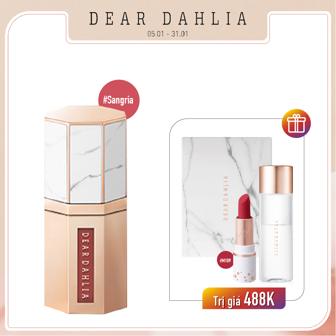 Combo Son Kem Hiệu Ứng Nhung Mịn Dear Dahlia Paradise Dream Velvet Lip Mousse Sangria (4Pc)