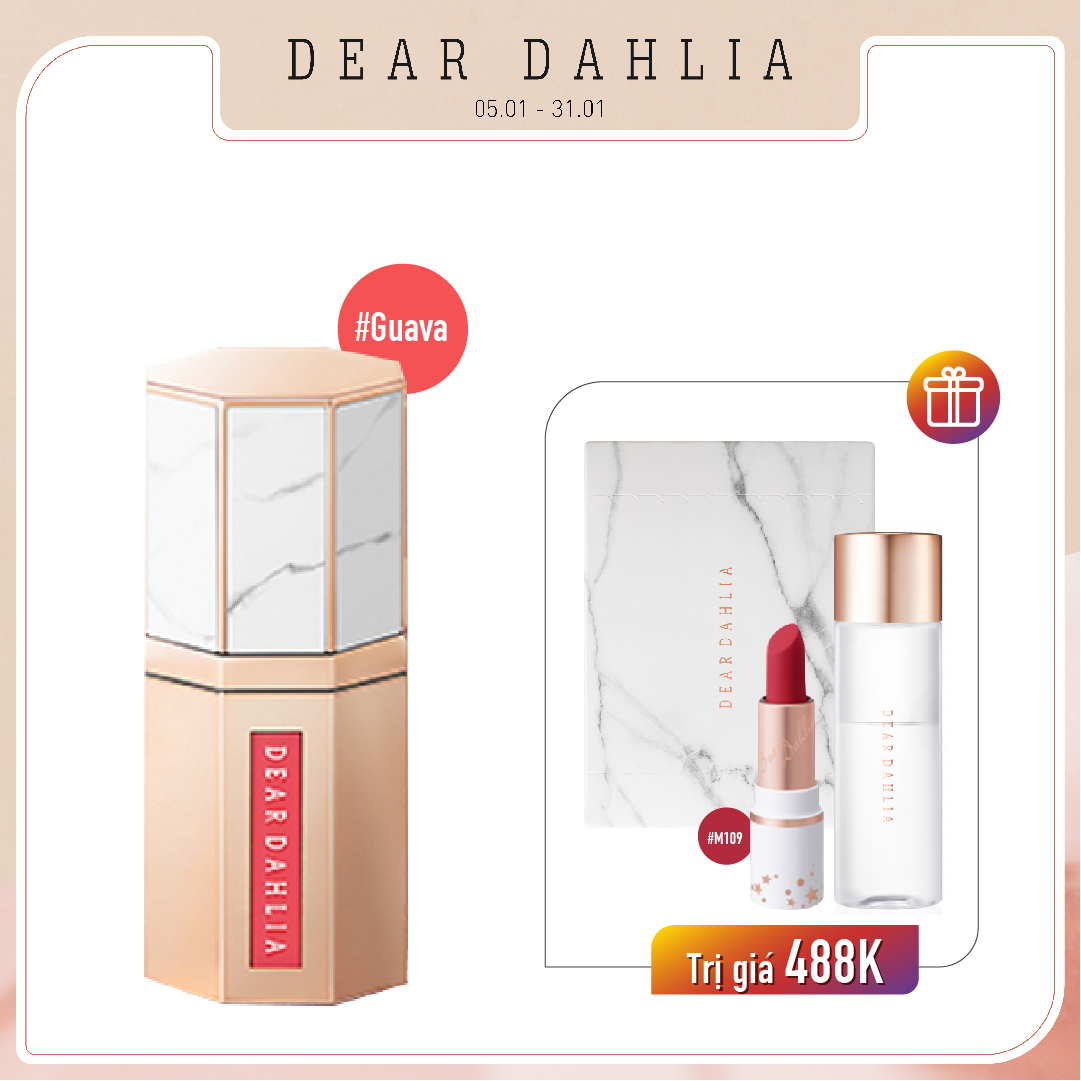 Combo Son Kem Hiệu Ứng Nhung Mịn Dear Dahlia Paradise Dream Velvet Lip Mousse Guava (4Pc)