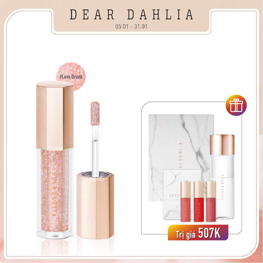 Combo Màu Mắt Ánh Nhũ Lấp Lánh Dear Dahlia Paradise Shine Eye Sequins Love Drunk (4Pc)