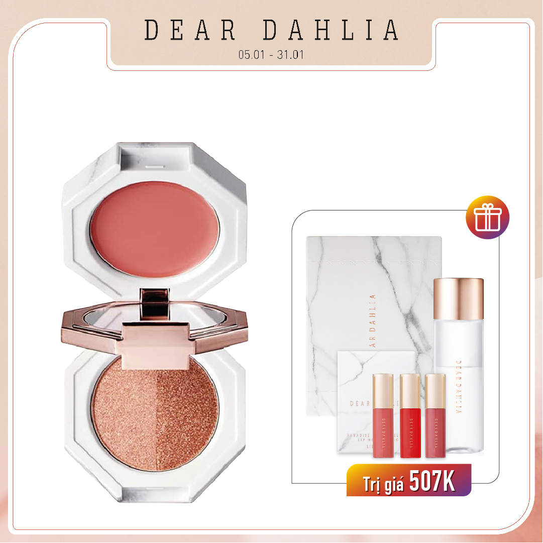 Combo Phấn Mắt Ánh Nhũ Lấp Lánh Dear Dahlia Paradise Dual Palette [Match] Multi - Balm & Eye Shadow Trio -  Sunset Romance