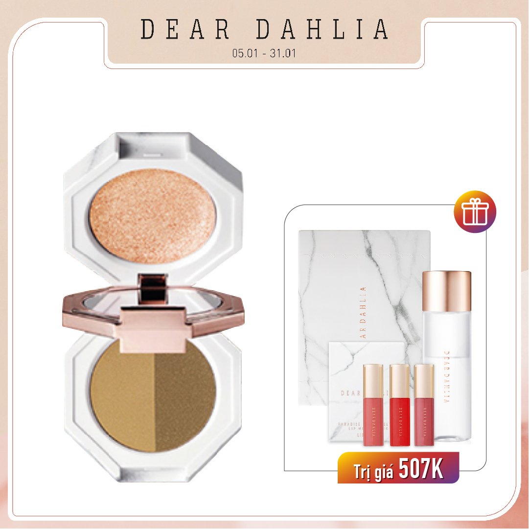 Combo Màu Mắt Trang Điểm Dear Dahlia Paradise Dual Palette [Mix] Eye Shadow Trio - Caramel Slice (4Pc)