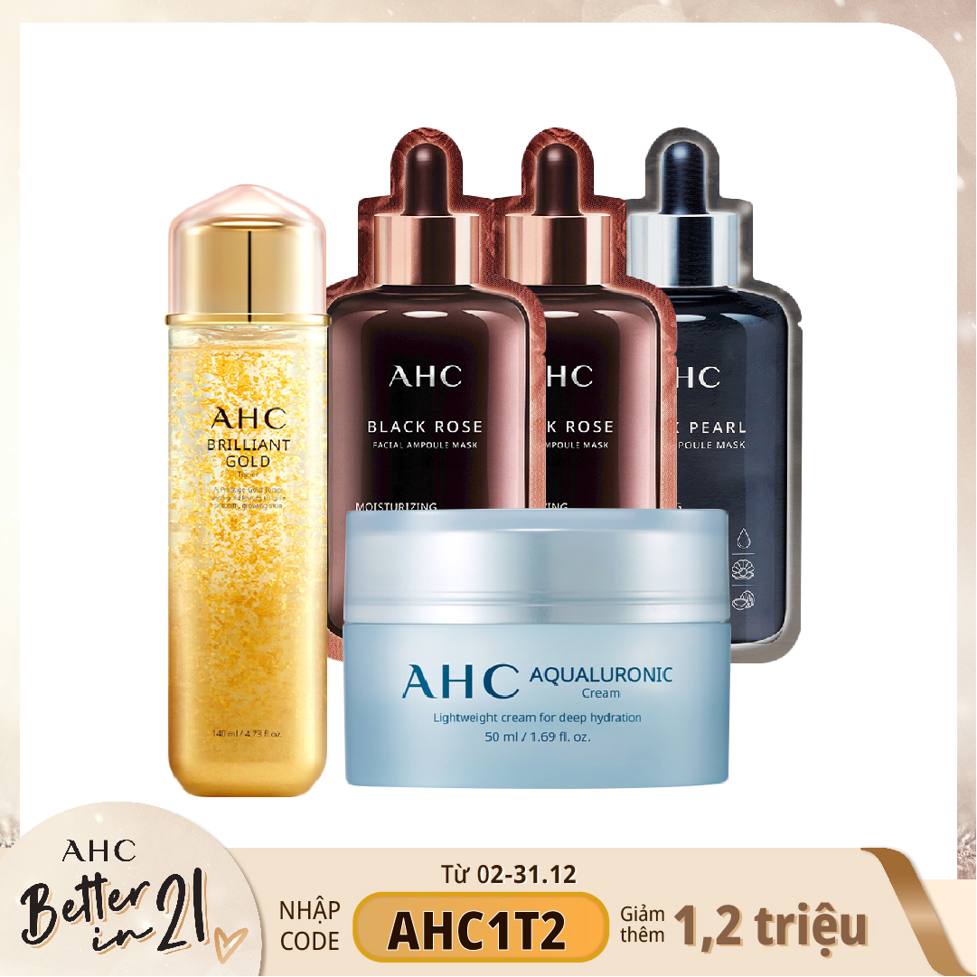 Combo Dưỡng Ẩm Làm Sáng Da Vượt Trội Ahc Brilliant Gold Toner