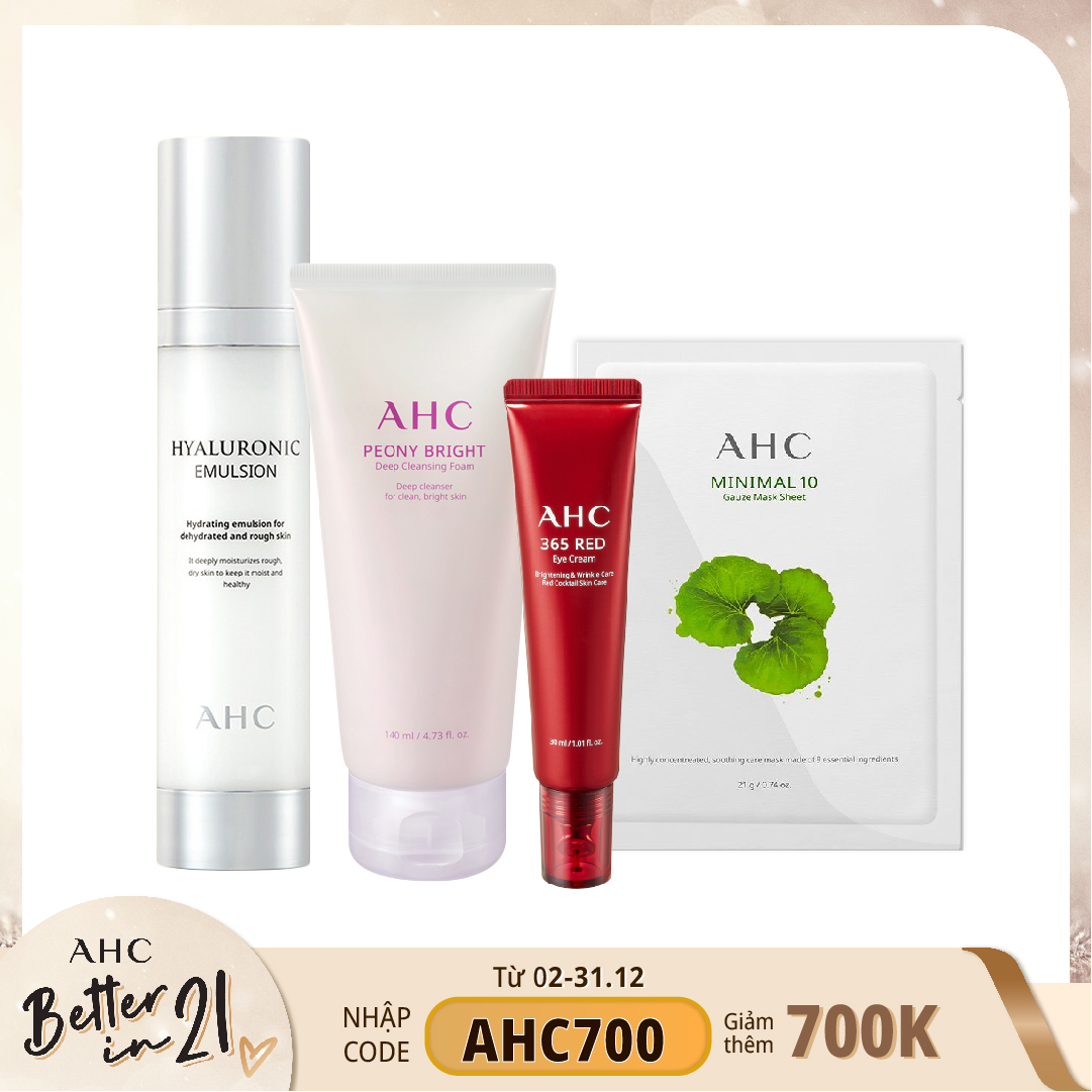 Combo Làm Sạch & Sáng Da Ahc Aqualuronic Cleanser (4Pc)