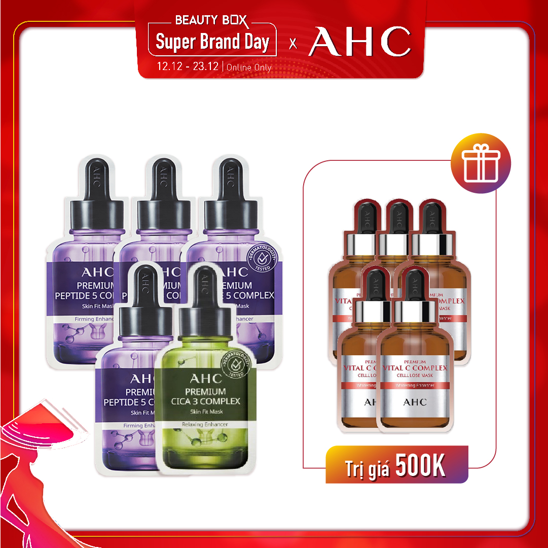Combo 10 Mặt Nạ Giấy Dưỡng Da Săn Chắc, Trắng Sáng Ahc Premium Complex