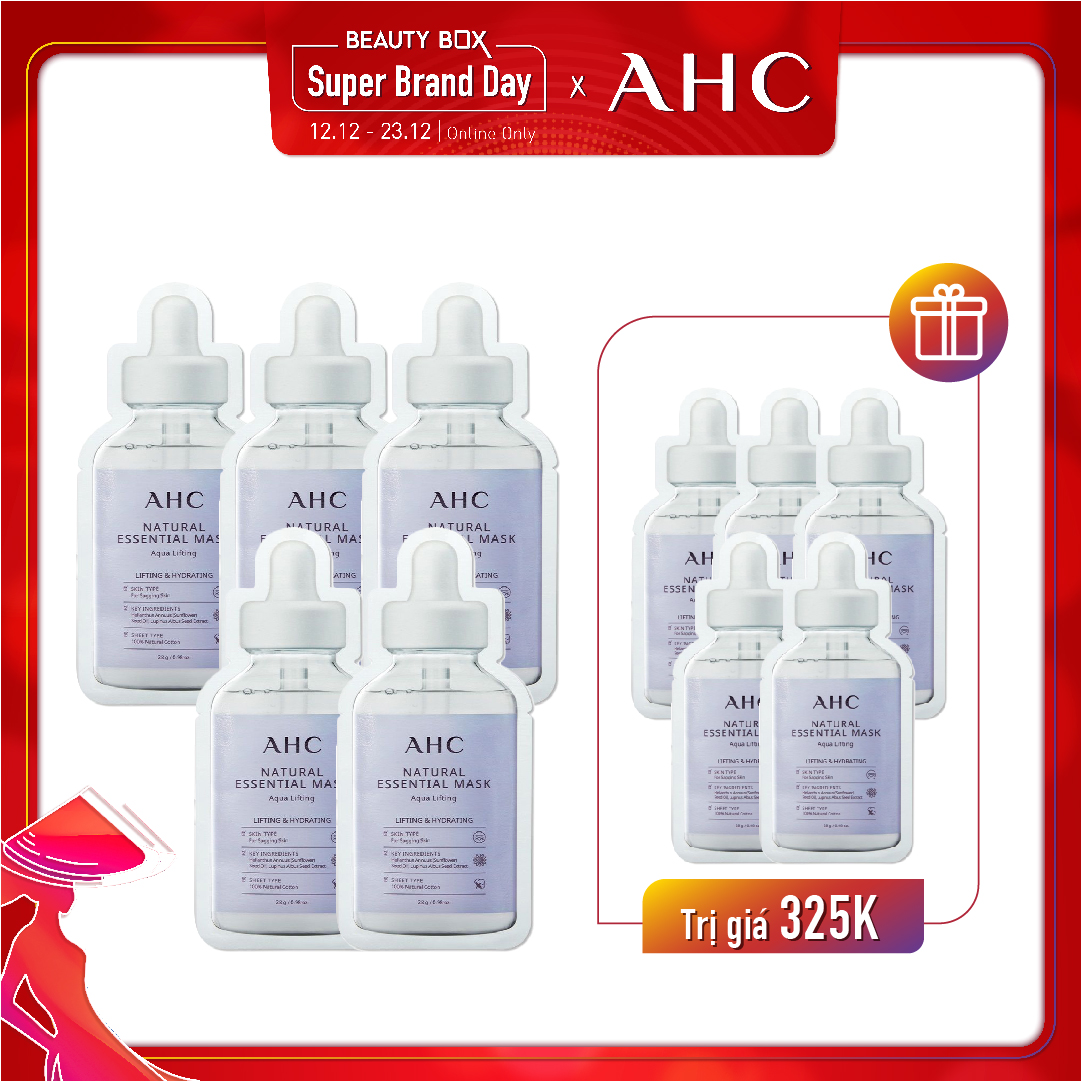 Set 10 Mặt Nạ Giấy Nâng Cơ Ahc Natural Essential Aqua Lifting 28G