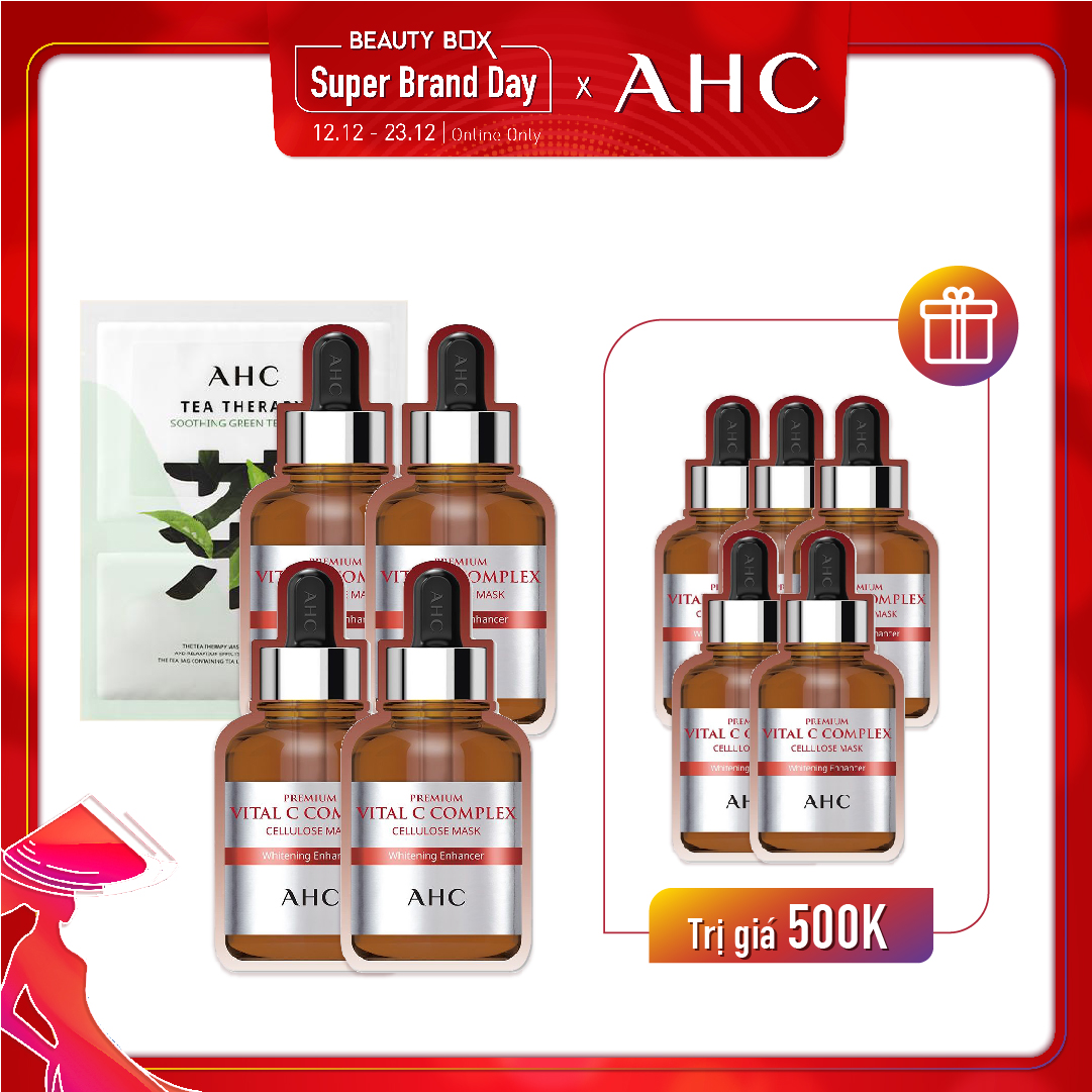 Combo 10 Mặt Nạ Giấy Làm Sáng Trắng Da Ahc Premium Vital C Complex Cellulose