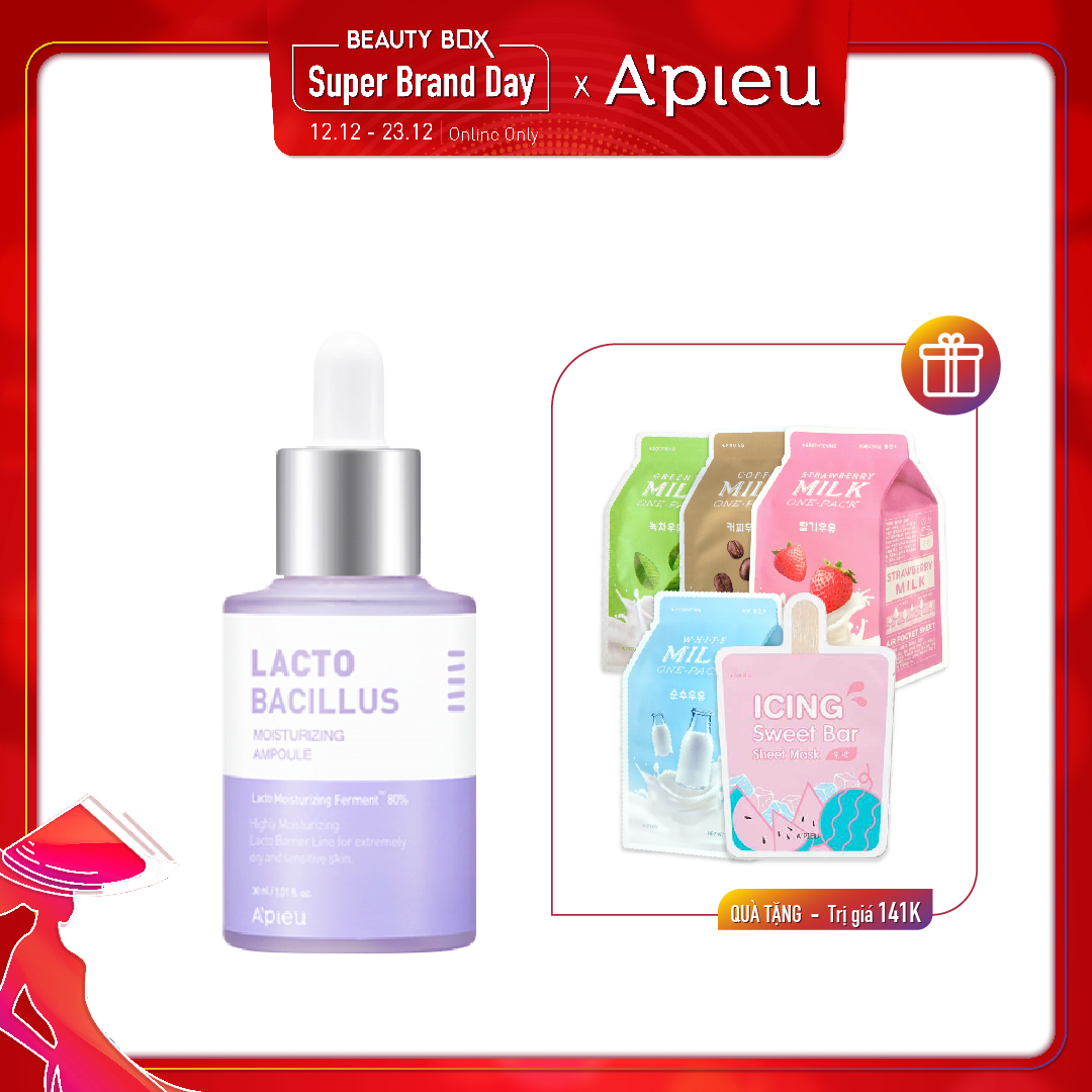 Combo Mặt Nạ & Tinh Chất Dưỡng Ẩm A'pieu Lactobacillus Moisturizing Ampoule