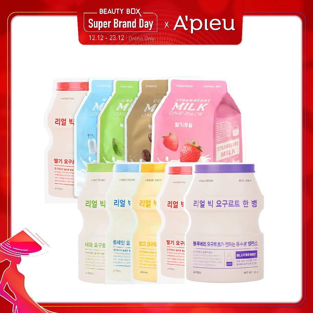 Combo Mặt Nạ Giấy Dưỡng Da Săn Mịn, Khỏe Đẹp A'pieu (10Pc)