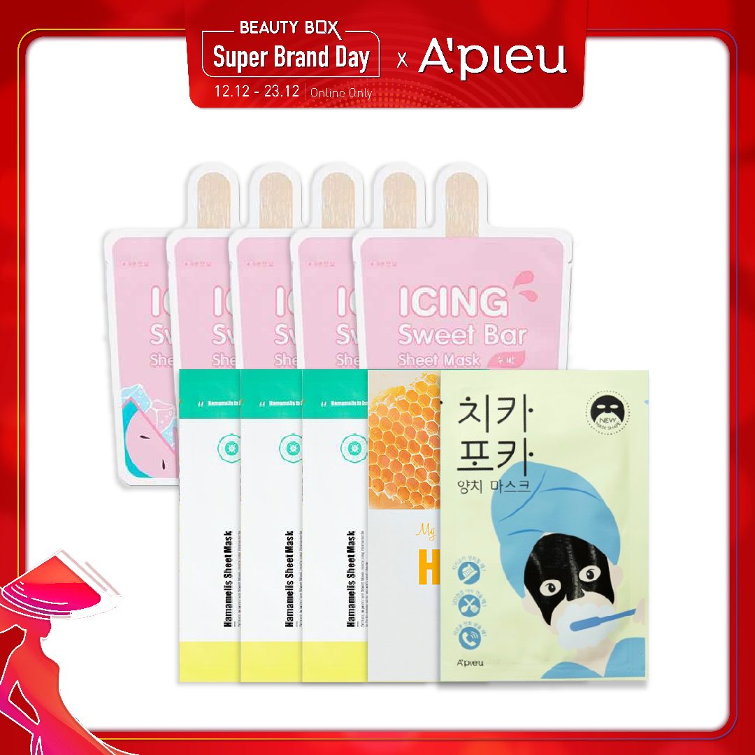 Combo 10 Mặt Nạ Giấy Chăm Sóc Lỗ Chân Lông, Dưỡng Da Ẩm Mượt A'pieu