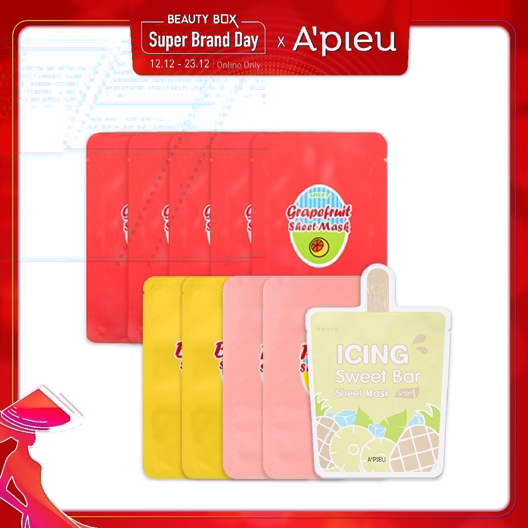 Combo 10 Mặt Nạ Giấy Cấp Nước, Nuôi Dưỡng Da Sáng Mịn A'pieu