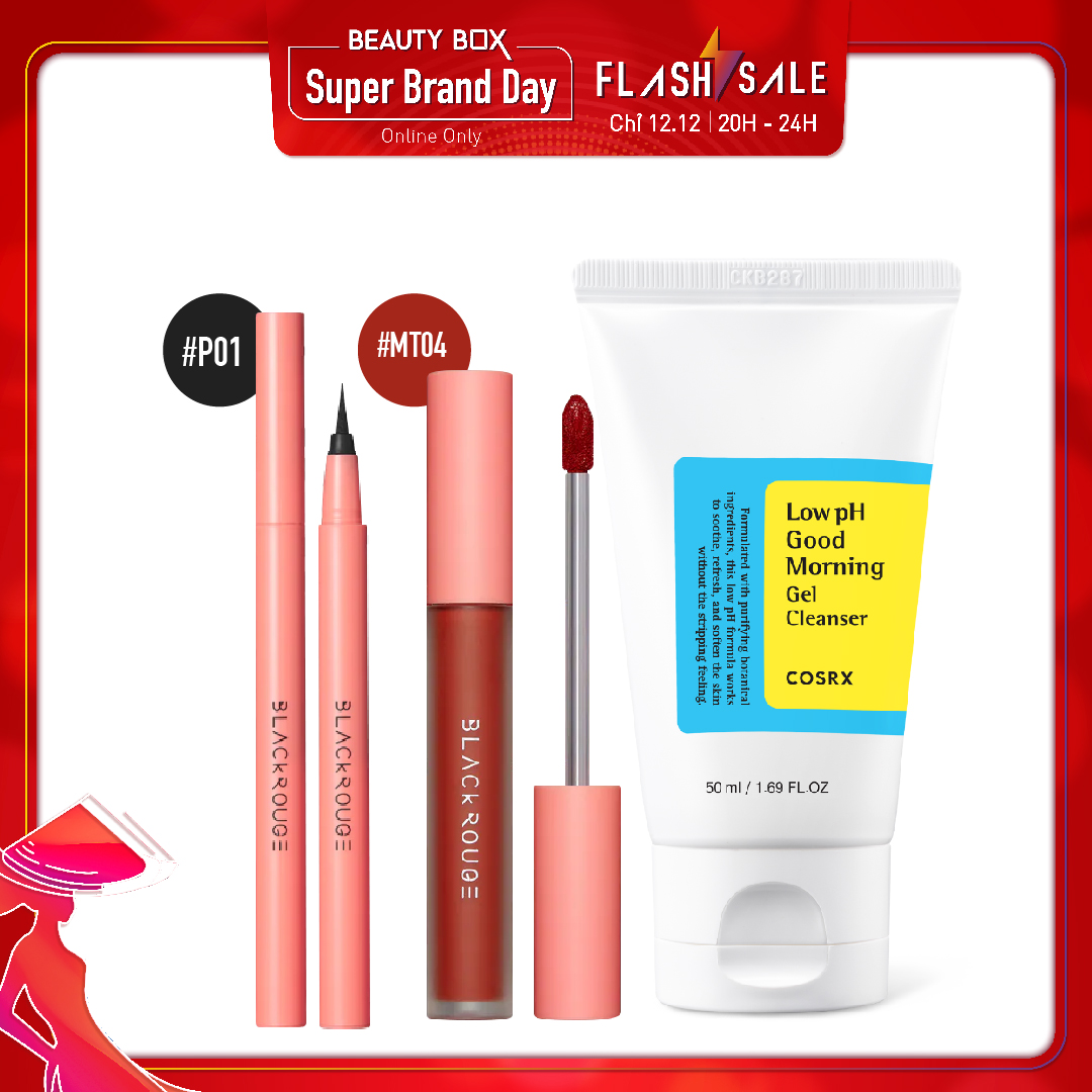 Combo Làm Sạch & Son Kem Lì Black Rouge All Day Power Proof Matte Tint Mt04 Hipster Chili