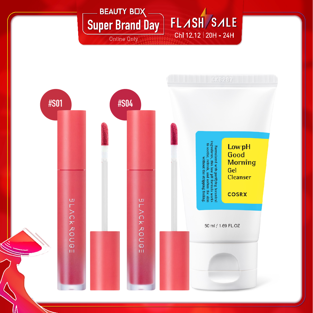 Combo Sữa Rửa Mặt & Son Kem Black Rouge Mousse Blending (3Pc)