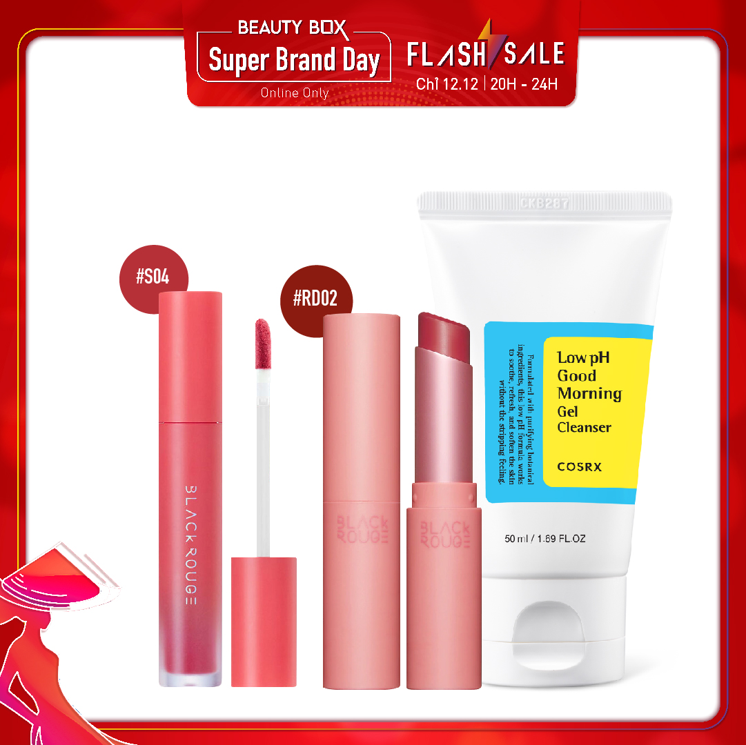 Combo Sữa Rửa Mặt & Son Môi Black Rouge Rose Velvet Lipstick