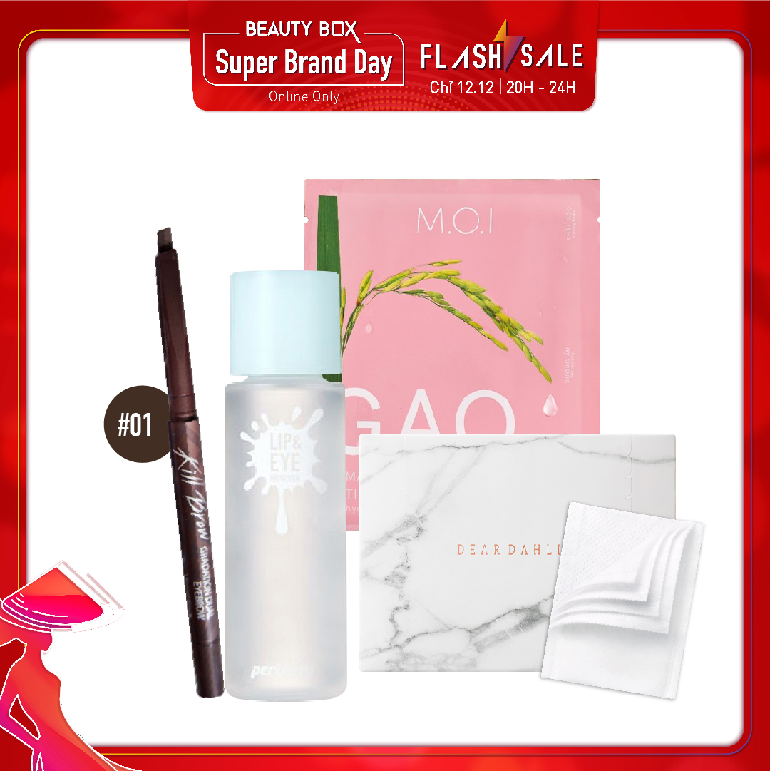 Combo Chì Vẽ Chân Mày Clio Kill Brow Gradation Dual Eyebrow 001 Natural Brown (4Pc)