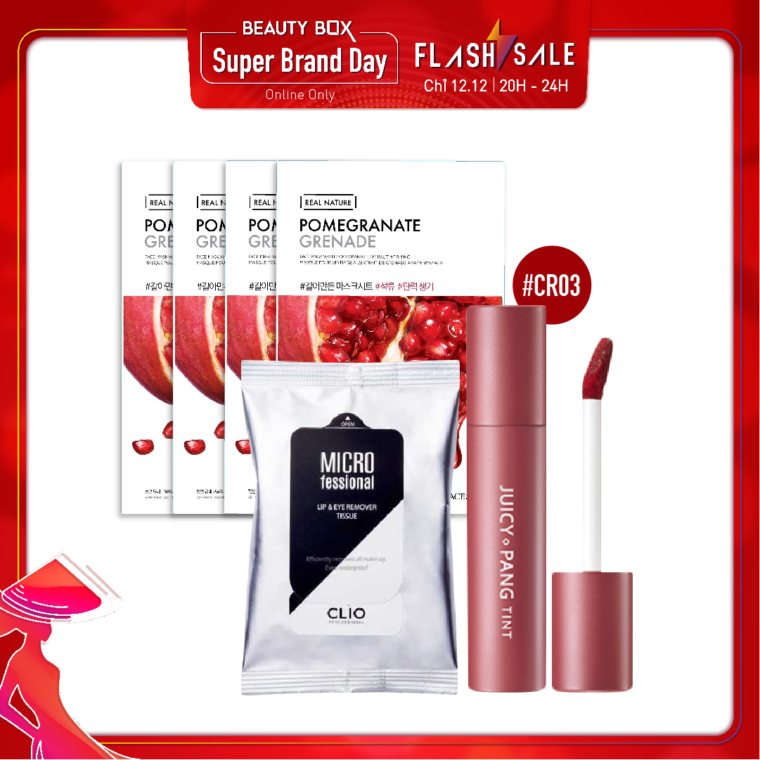 Combo Khăn Giấy Tẩy Trang & Son Nước Lì A'pieu Juicy Pang Tint Cr03 Jujube