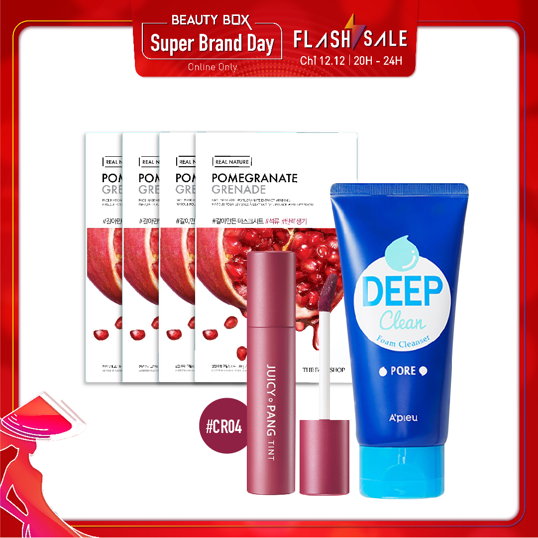 Combo Sữa Rửa Mặt & Son Nước Lì A'pieu Juicy Pang Tint Cr04_Wild Grapes