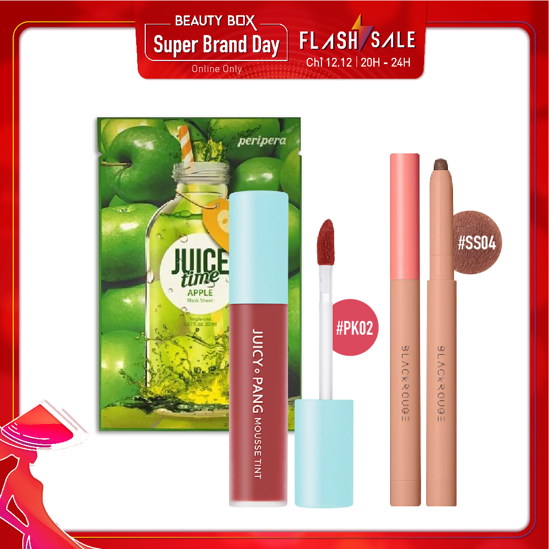 Combo Son Kem & Phấn Mắt Dạng Chì Black Rouge All Day Power Proof Stick Shadow Ss04