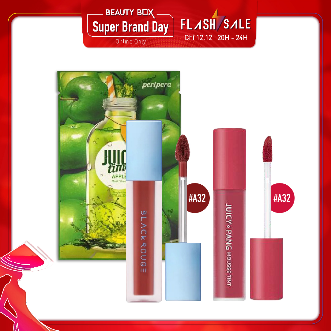 Combo Son Kem Hiệu Ứng Nhung Lì Lack Rouge Tint (3Pc)