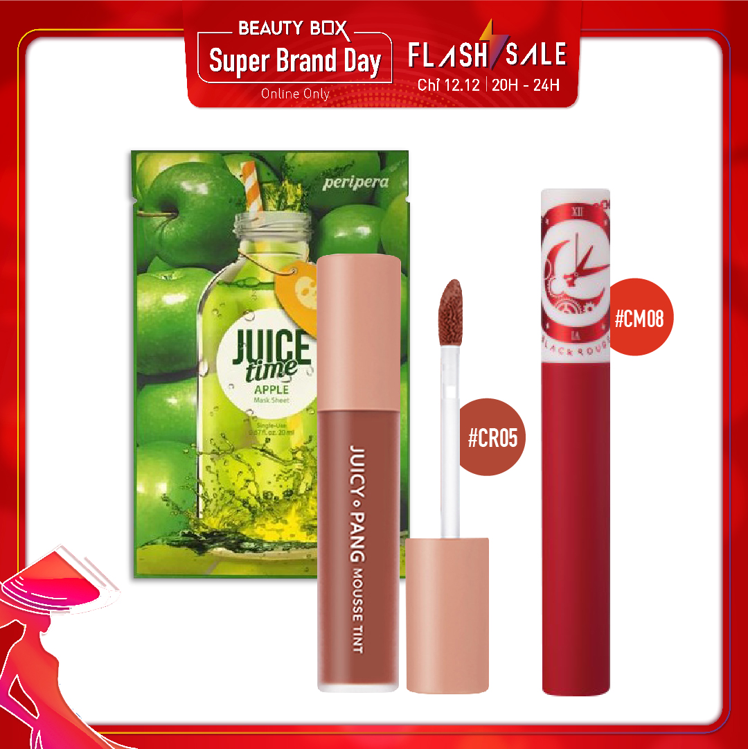 Combo Son Kem Lì Mịn Black Rouge Cream Matt Rouge Cm08 (3Pc)