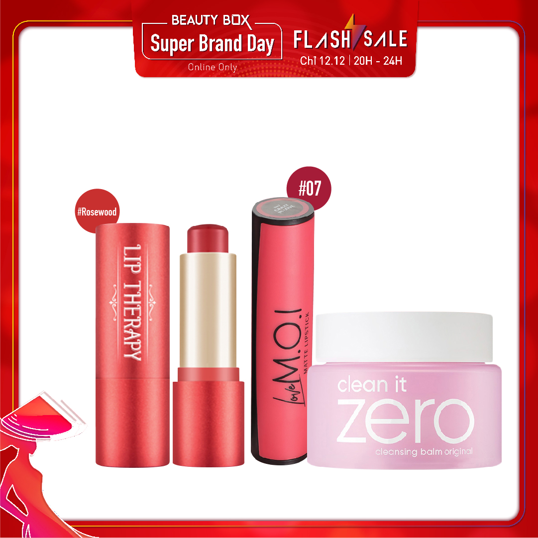 Combo Son Dưỡng & Son Thỏi Sáp Love M.o.i Matte Liquid Lipstick No.7 Crazy In Love