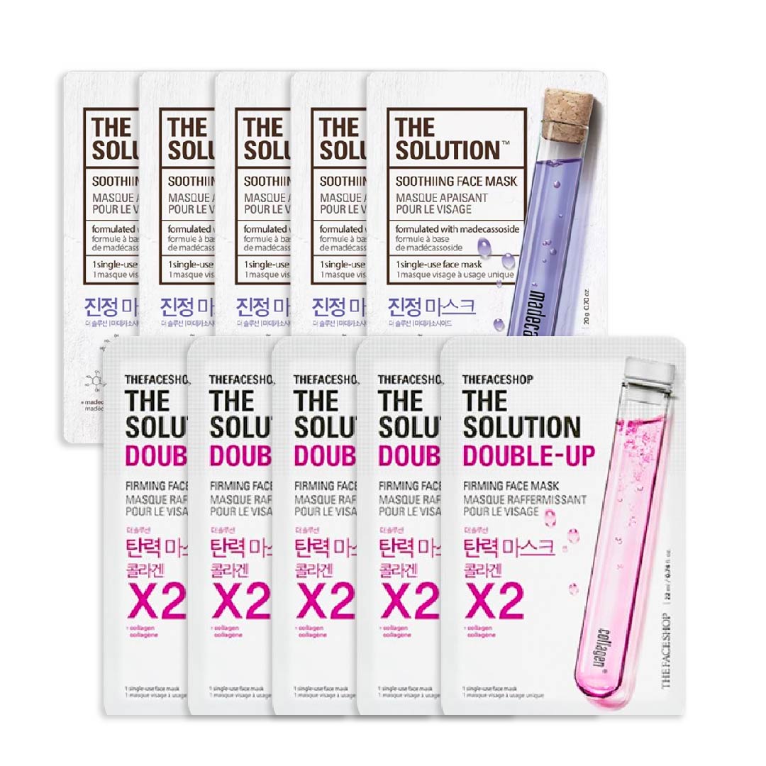 [5 Tặng 5] Combo 10 Mặt Nạ Dưỡng Da Săn Chắc Và Dịu Da Thefaceshop The Solution Double - Up Firming & Soothiing