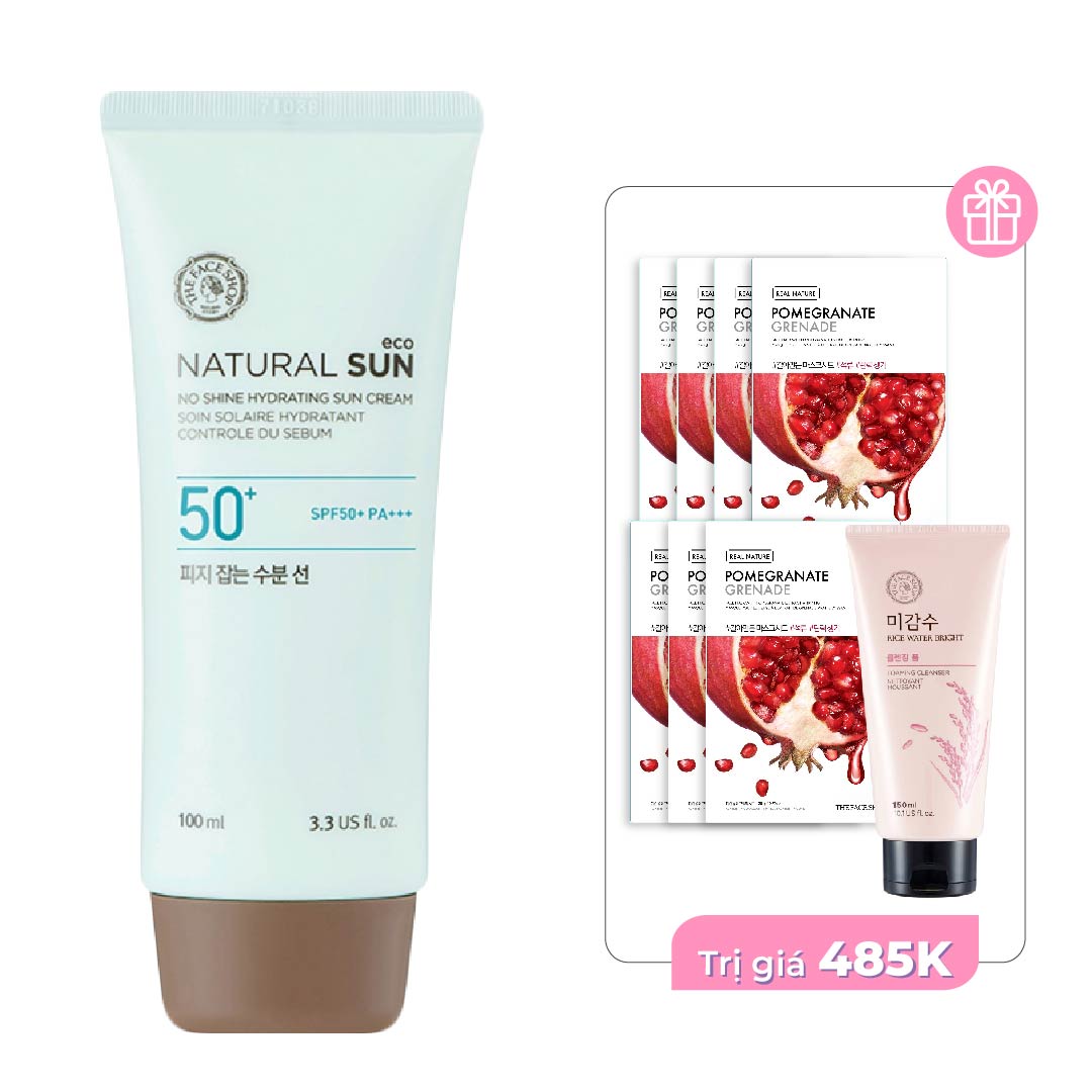 Kem Chống Nắng Kiểm Soát Nhờn Thefaceshop Natural Sun Eco No Shine Hydrating Sun Cream Spf50 Pa+++ (100Ml)