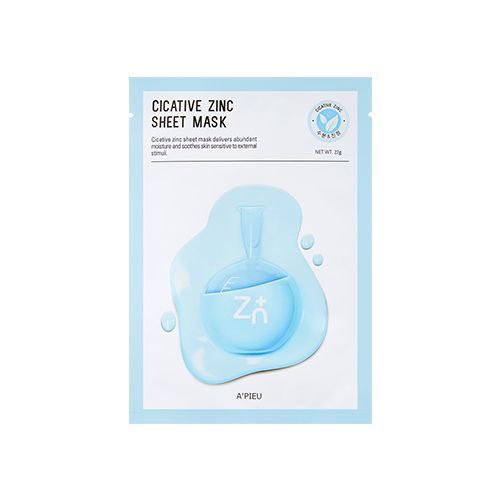 Mặt Nạ Giấy Làm Dịu Da A'pieu Cicative Zinc Sheet Mask 20Ml [Không Đổi Trả, Hsd Từ Tháng 10/2022 Đến Tháng 12/2022]